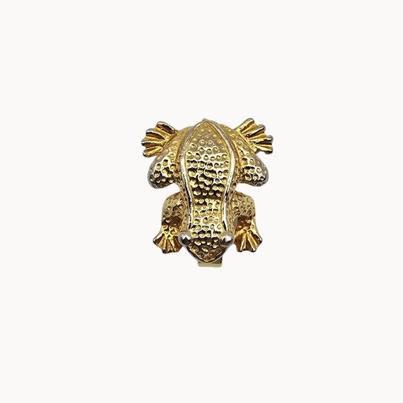 VTG 1975 Mimi Di Gold Tone Figural Frog Belt Buckle Accessory Whimsical Fairy - Picture 7 of 8